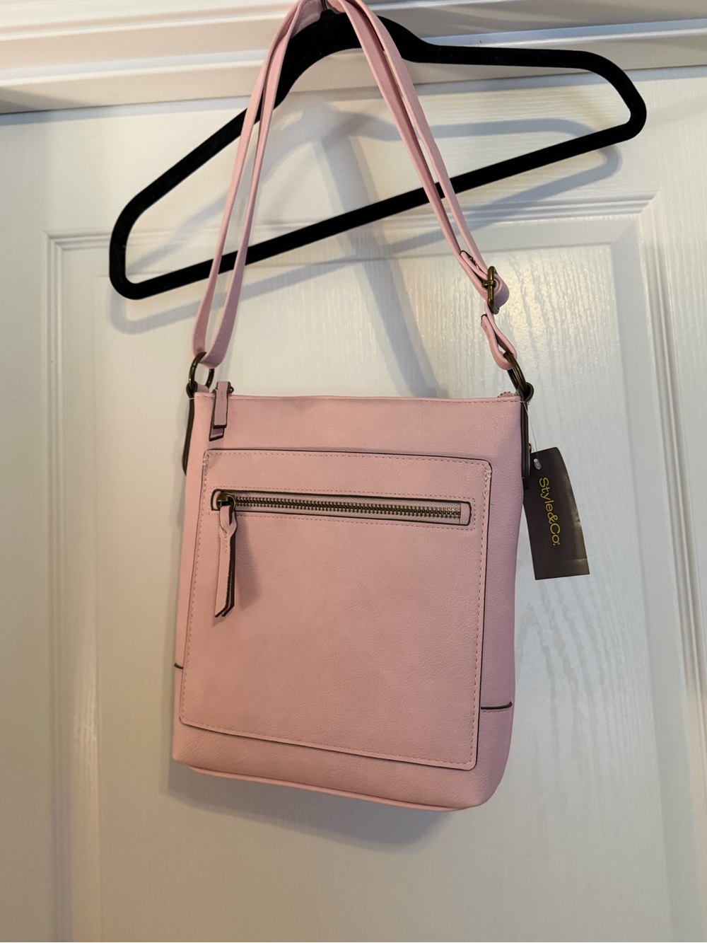 Style & Co. Light Pink Crossbody Bag with Front Zip Pocket